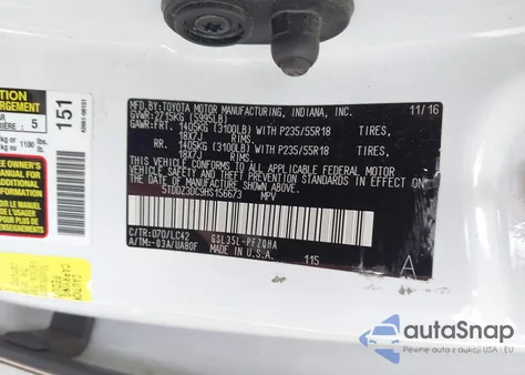 2017 Toyota Sienna Xle Premium 7 Passenger из США, поврежденный, VIN 5TDDZ3DC9HS156673